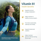 Vykee Nutrition Vitamin B1 (Thiamine) Capsules – Supports Energy Metabolism & Nervous System Health – Vegan, Non-GMO, Gluten-Free – 500 mg, 120 Count