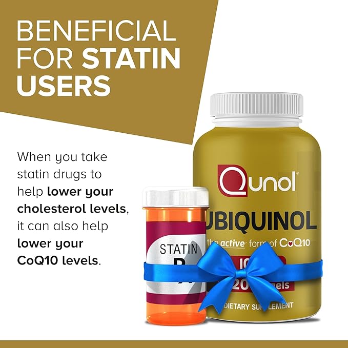 Qunol 100mg Ubiquinol, Powerful Antioxidant for Heart & Vascular Health, Essential for Energy Production, Natural Supplement Active Form of Coq10, 120 Count