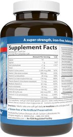 Carlson - Multi + Omega-3, Fish Oil with Vitamins & Minerals, Health Function and Optimal Wellness, 120 Softgels