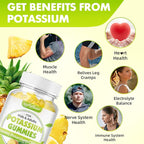 softbear Potassium Chloride Gummies 1200mg, Sugar-Free Potassium Gummies for Adults Support Leg Cramps High Potency Potassium Chloride Supplement, Pineapple Flavor 60 Count