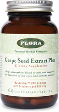 Flora - Grape Seed Extract Plus - Supports Immune & Cellular Health - Contains Bilberry Fruit Extract - Non-GMO & Vegan - 60 Vegetarian Capsules