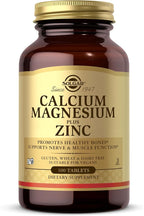 Solgar Calcium Magnesium Plus Zinc, 100 Tablets - Promotes Healthy Bones and Teeth - Supports Nerve & Muscle Function - Non-GMO, Vegan, Gluten Free, Dairy Free, Kosher - 33 Servings