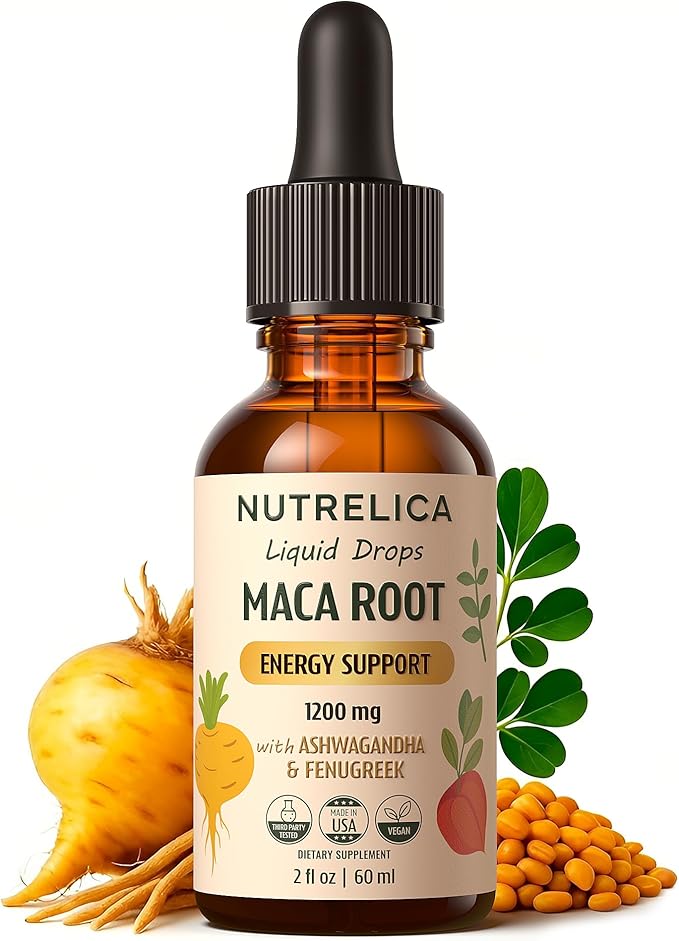 Maca Root with Ashwagandha & Fenugreek – Herbal Wellness & Vitality Support – 1200mg, No Sugar, Vegan, Non-GMO