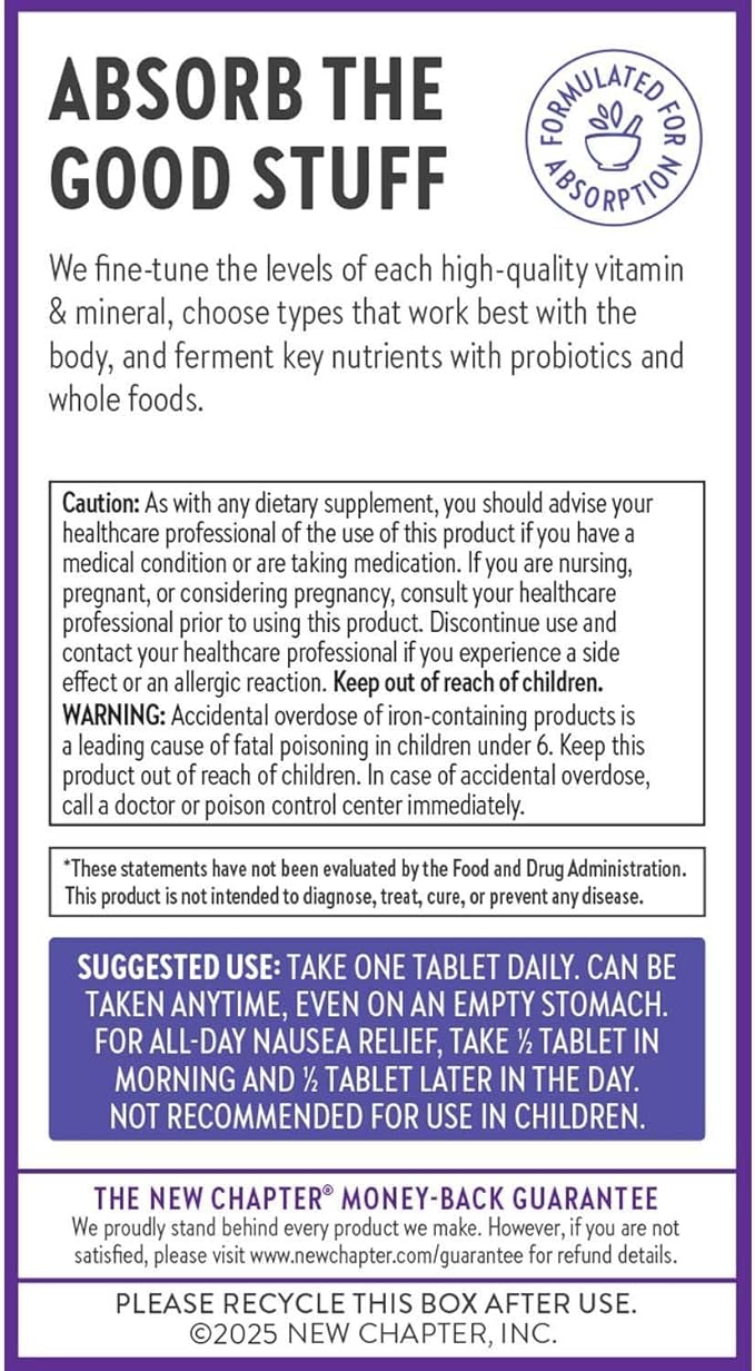 New Chapter Prenatal Vitamins, One Daily Prenatal Multivitamin Enhanced for Age 35+ with Methylfolate + Choline for Healthy Mom & Baby, Gluten Free & Non-GMO- 30 ct