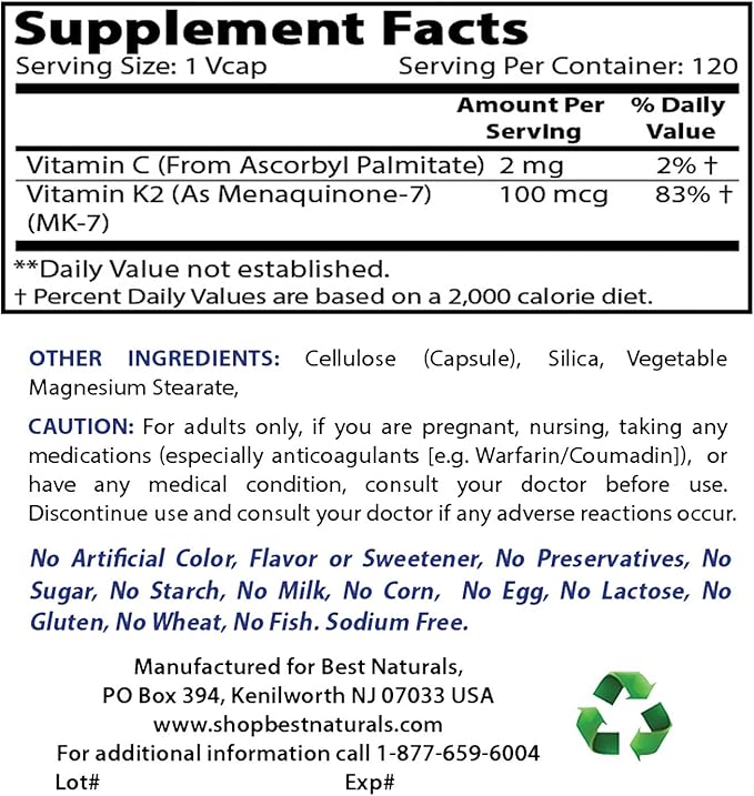 Boron 5 mg & MK-7 Vitamin K2 100 mcg