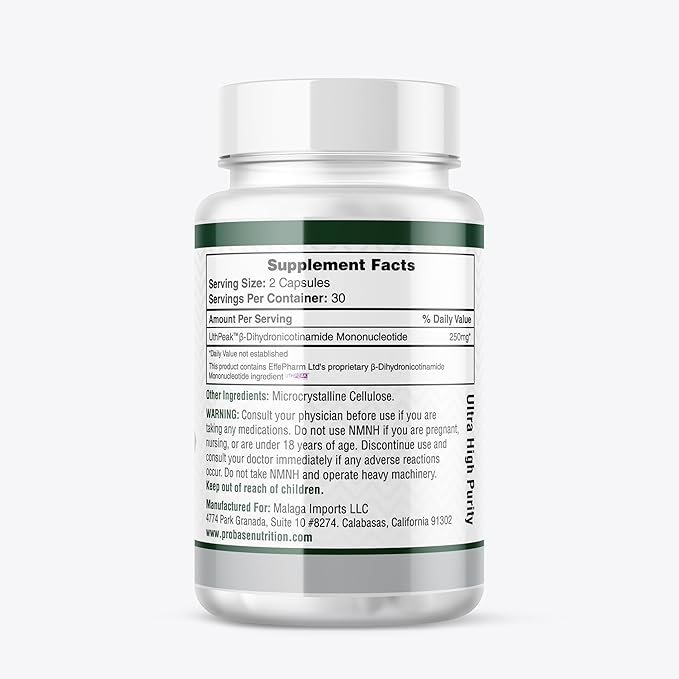 Uthpeak NMNH NAD Supplement 250mg - Recommended Dose for Healthy Aging, a Memory Focus Supplement for Cognitive Function Support (60 Capsules) - Alternative to NR, NAD, Quercetin and Fisetin
