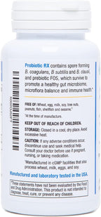 Probiotic Rx: 5 Billion CFU – Probiotic + Prebiotic - Spore-Based – 60-Day Supply - SBO - Supports Immune & Gut Health - Soil-Based Organisms - No Refrigeration Required