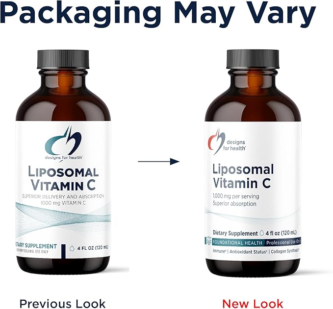 Designs for Health Liposomal Vitamin C Liquid - 1000mg Vitamin C Supplement - Liposomes (from Sunflower Lecithin) for Superior Absorption - Non-GMO, Pleasant Lemon Flavor (24 Servings / 4oz)