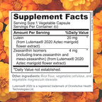 Focus Lutein for Eyes with Meso-Zeaxanthin, Eye Vitamin Supplement, 120 Count, 120 Day Supply, Daily Vision Support for Digital Screens, Bright Lights, Sunlight, Vegan and Sugar-Free, Made in USA