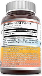 Amazing Formulas Berberine 1000mg Per Serving 60 Capsules Supplement | Non GMO | Gluten Free | Made in USA