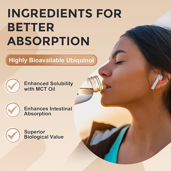 ZEBORA Ubiquinol CoQ10 200mg Softgels, 4-in-1 Powerful Antioxidant for Heart and Vascular Health, Essential for Energy Production, Max Absorption Active Form of CoQ10, 120 Softgels