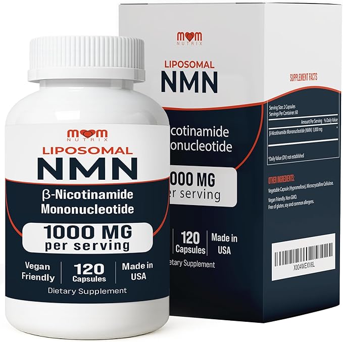 NMN Supplement 1000 mg Pure Nicotinamide Mononucleotide - NAD Precursor for Energy, Cellular Renewal & Longevity Support - Mitochondrial Support 120 Capsules - Vegan, Non GMO, Gluten Free