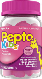 Pepto Kids Gummies, Helps Relieve Occasional Upset Stomach, Acid Indigestion, Sour Stomach and Heartburn, 24 Gummies