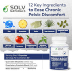PROSTASOLV Prostate Support for Men's Health - Urinary & Prostate Health Formula with Quercetin, Bromelain, Beta-Sitosterol, Saw Palmetto for Pelvic & Prostate Comfort -60 Caps