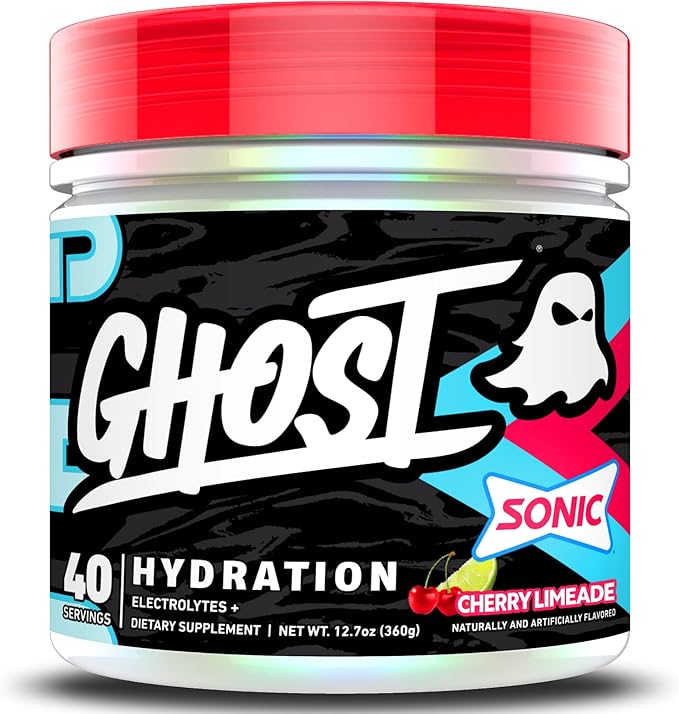 GHOST Hydration Tub, Electrolyte Powder, Sonic Cherry Limeade - Sugar Free Instant Electrolyte Drink Mix - Caffeine-Free Daily Hydration & Immune Support with Clean Formula - 40 Servings