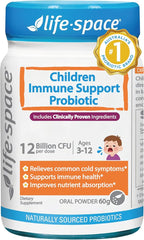 Life-Space Children Immune Support Probiotic, 2 Month Serving, Clinically Proven to Relieve Common Cold Symptoms, 12 Billion CFU, 6 in 1 Kids Probiotic for Digestive & Immune Health, 60 Grams