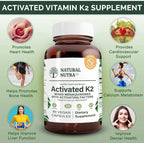 Natural Nutra Full Spectrum Vitamin K2 Supplement, Support Cardiovascular Health, Helps Promotes Bone Health, Support Calcium Metabolism, Liver Function, Improve Dental Health, 75 mcg 60 Capsules
