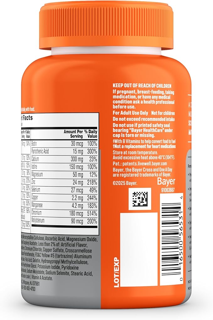 One A Day Multivitamin for Women 50 and Over Tablets, Womens Multivitamin 50 plus with Vitamins D, C, E, Zinc & Biotin, Daily Vitamins for Woman 50+, 100 Ct (Packaging May Vary)