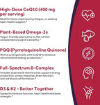 Doctor's Recipes Coq10 400mg Softgels, Ubiquinone with PQQ, Niacin, Vitamin K2 D3, Folate, Plus Black Pepper, High Absorption, Powerful-Antioxidant, Support Heart & Energy-Production, 120 Counts