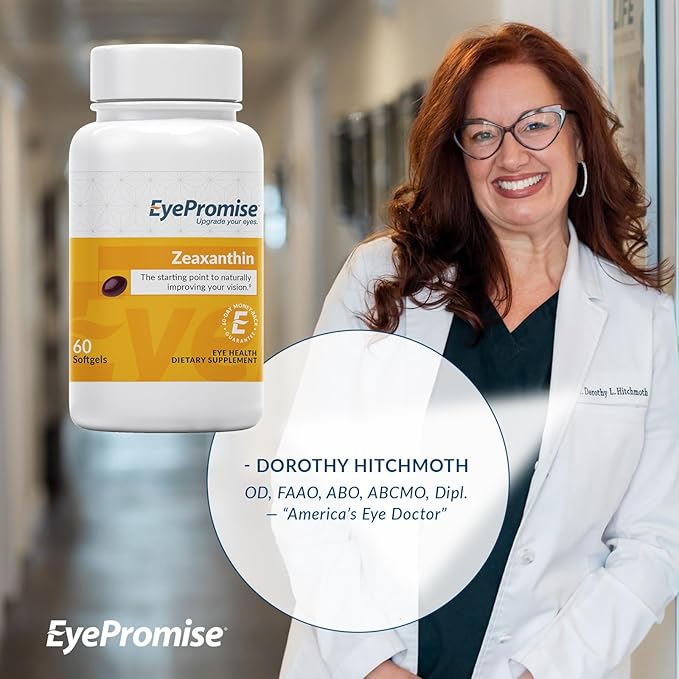 EyePromise Zeaxanthin Eye Vitamin - 60 Softgels, 60-Day Supply - Eye Health Supplement with 10mg Zeaxanthin to Support Long-Term Vision Health