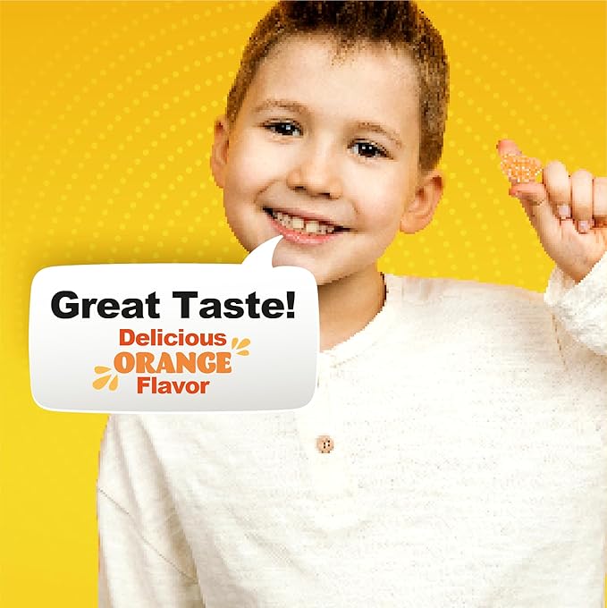 DOCTOR'S FINEST Vitamin C Gummies for Kids - Vegan, GMO Free & Gluten Free - Great Tasting Orange Flavor Pectin Chews - Kids Dietary Supplement - 250 mg of Vitamin C - 120 Jellies [60 Doses]