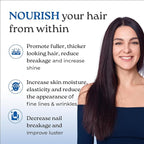 NatureCity True-HNS Hair Nails and Skin Cynatine Keratin and Plant Based Biotin Vitamin Supplement | Fuller and Stronger Hair and Nails | Non GMO | 60 Veggie Capsules