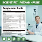 Lutein and Zeaxanthin Supplements - Advanced AREDS 2 Eye Vitamins - Bilberry Supplement for Eyes, with Astaxanthin, Ginkgo Biloba, Sodium Hyaluronate - for Eye Health & Brain Support, 60 Capsules