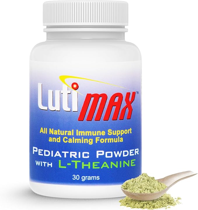 Lutimax Pediatric Powder Brain Supplement with Luteolin, Rutin & LTheanine - Kids Memory, Focus, Muscle & Immune Support Brain Supplement - Nootropic Antioxidants for Brain Health Support 100 Serving