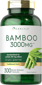 Carlyle Bamboo Extract Capsules | 300 Count | 210mg Silica | Non-GMO, Gluten Free Supplement