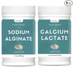 3oz Sodium Alginate Powder & 6oz Calcium Lactate Powder, Perfect for Making Luxurious Caviar Spheres, Food Grade, Value Pack (Bundle with 2 Items)