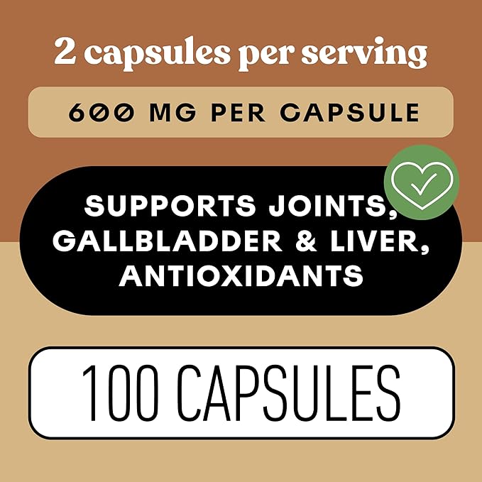 Organic Turmeric Capsules 600mg - Pure Curcumin Root Supplement, Raw Root Powder Pills, Organic Supplements for Liver Gallbladder Support Clean Plant Based Formula Made USA Natural Herbal Wellness Aid