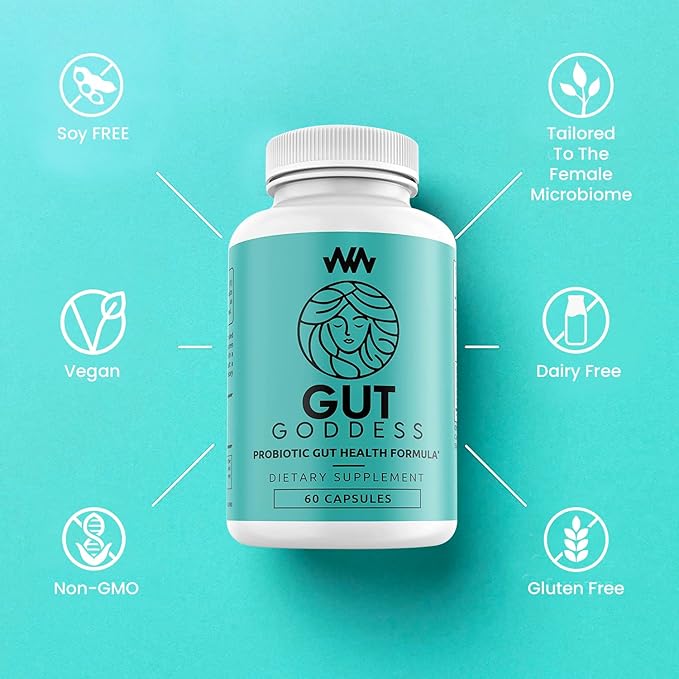 Warped Wellness Womens Gut Health Support Supplement | Female Probiotic Digestive Enzyme Vitamin | Papain Enzyme for Digestion Support | Gut Goddess