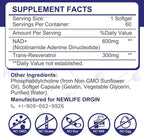 inGreens 900mg Liposomal NAD+ Supplement with 300mg Trans Resveratrol - Superior Absorption, Replaces NMN, Boost NAD+ for DNA Repair, Energy & Longevity, Aging Defense, 60 Softgels