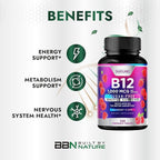 Built by Nature Vitamin B12 1000 mcg Methylcobalamin – Fast Dissolve Sublingual Tablets for Energy & Nervous System Support - Berry Flavor – 120 Chewable Tablets (4 Month Supply)