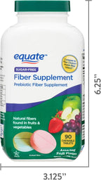 Daily Fiber Supplement Chewable Tablets – 90 Count, Sugar-Free Chews for Women and Men, High Fiber Content, Assorted Fruit Flavors, Chewable Tablets for Adults. (Pack of 2)