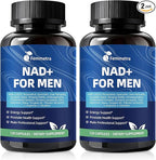 NAD Supplements for Men with 40+ | All-in-One Cellular Energy, Prostate Support & Nitric Oxide Supplement with Saw Palmetto, Resveratrol | Non-GMO, 2 Bottles