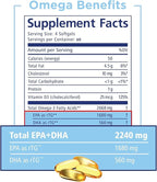 PRN Omega 3 Supplement - 240 Softgels, 60-Day Supply - Fish Oil Omega 3 Supplements with 1680 mg EPA & 560 mg DHA - rTG Omega-3 + Vitamin D for Skin, Joint, Brain, Eye & Heart Health