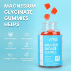 Magnesium Glycinate Gummies 400mg, Sugar Free Gummies with Magnesium L-Threonate 200mg - Magnesium Supplement Chewable Gummies for Women & Men Vegan, Organic Gummies 60 Count