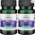Swanson Iron (Ferrous Fumarate) - Mineral Supplement Promoting Energy Support - High-Concentration Formula Assists in Oxygen Delivery & Fatty Acid Metabolism 60 Sgels (2 Pack)