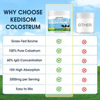 Grass-Fed Bovine Colostrum Supplement Powder - 60% High IgG 3000 mg for Gut Health, Immune Support - Easy to Mix Natural Liposomal Colostrum Superfood, Unflavored, 50 Servings