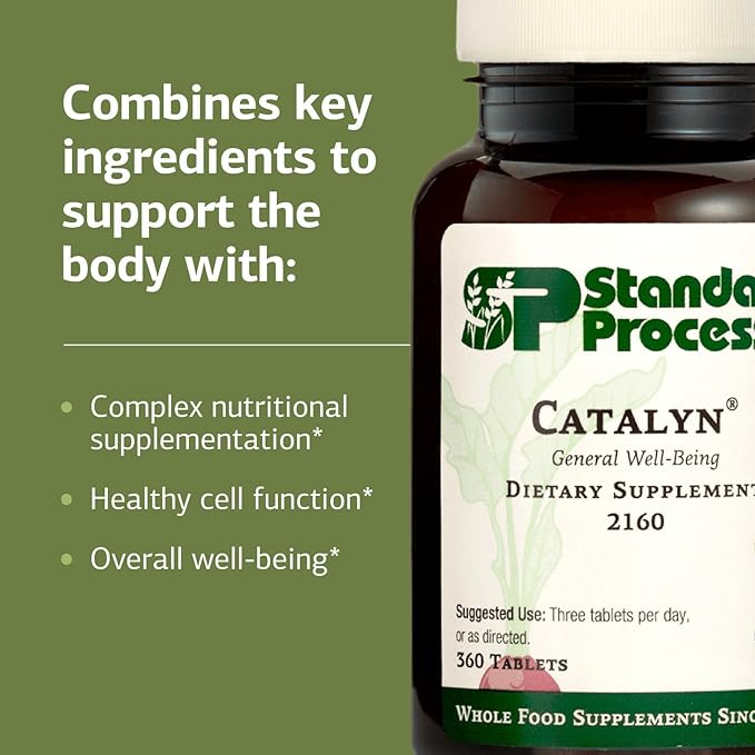 Standard Process Catalyn General Well-Being Dietary Supplement - Non-Dairy & Non-Soy - Daily Vitamins & Nutrients - 360 Tablets