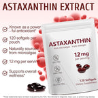 2 Pack Astaxanthin 12mg, Premium Astaxanthin Antioxidant Supplements with Antioxidant Activity, Supports Eye, Immune, Skin Health, Internal Circulation