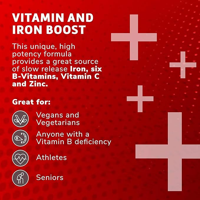 Globulo Rojo Iron Supplement - Dietary Supplement Pills with High Potency Iron & B Vitamins, 60 Tablets - 6 Pack