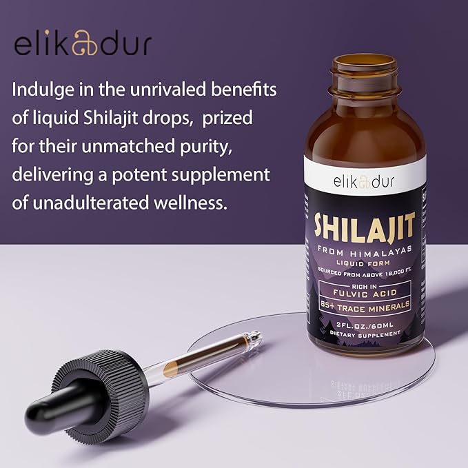 Shilajit Resin Organic Liquid Supplement, Shilajit Himalayan Organic, Liquid Vitamins for Women and Men, 85+ Trace Minerals, Alternative to Resin & Capsules, Energy & Immune Function, Vegan, 120 ml