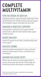 New Chapter Men’s Multivitamin 40+, Extra B6 & B12, D3, Vitamin C & Zinc, Immune, Heart, Cellular Energy, and Brain Health, Gentle on The Stomach, One Daily, Non-GMO, Gluten-Free, 72 Tablets