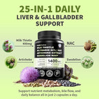 Milk Thistle Supplement w/ NAC, Artichoke & Dandelion – Liver Support Supplement & Gallbladder Supplements in One – Liver Detox – Milk Thistle & Liver Care Supplements – 90 Vegan Capsules, (Pack of 4)