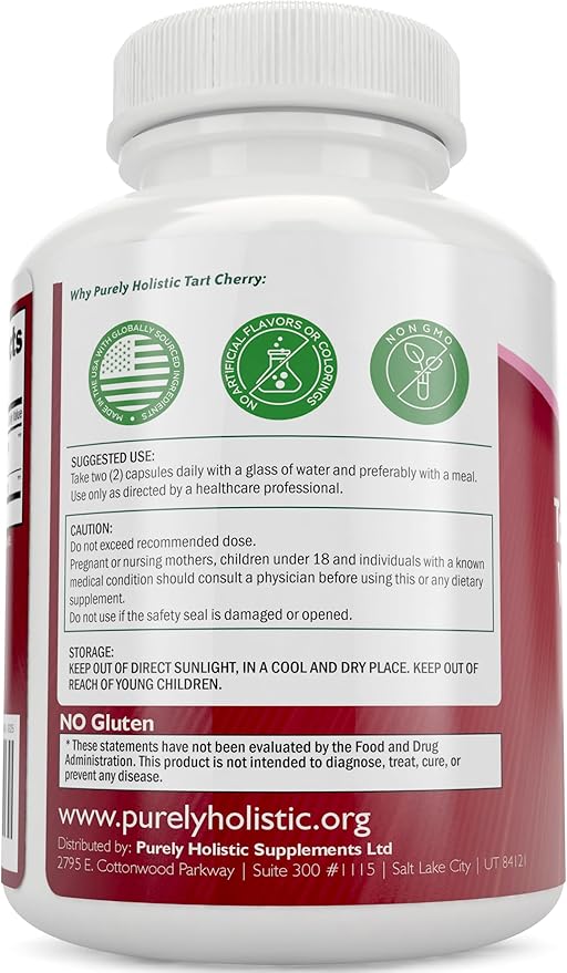 Tart Cherry Extract Capsules 1,000mg - 180 Capsules, 3 Month Supply - Blend with Tart Cherry and Celery Seed Powder