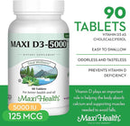 Vitamin D3 5000 IU (125 mcg) - High Dose Vitamin D 5000 IU for Healthy Bones, Teeth, Immune Support - Kosher Non GMO - High Potency Vit D3 - Pure Vitamin D Supplements for Women and Men - 90 Tablets