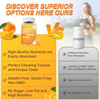 Sugar Free Potassium Gummies, Potassium Chloride for Adults, Potassium Supplement for Women & Men, Electrolyte Balance, Prevent Leg Cramp, Support Muscle & He♡rt Health, Orange Flavor, 60 Count