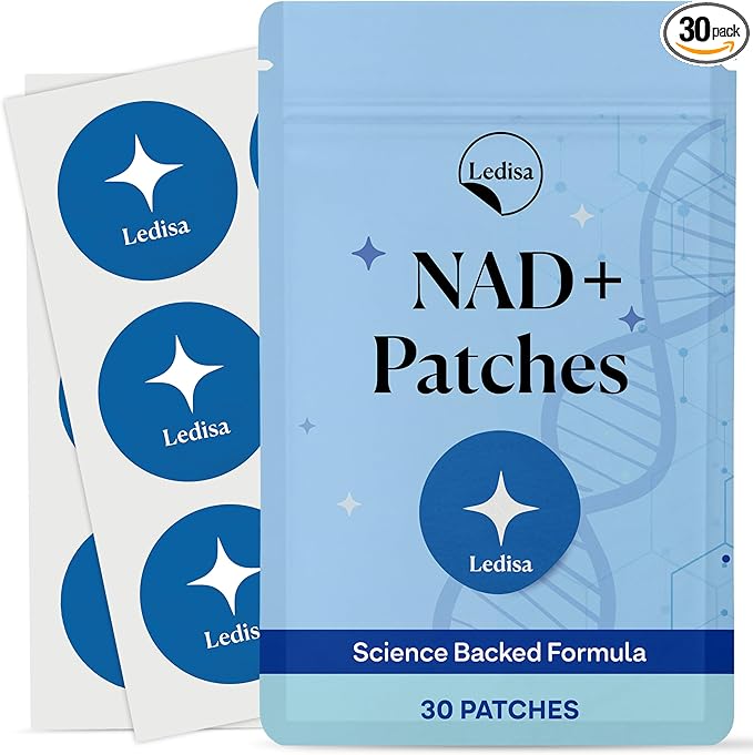 NAD Patches for Women & Men | NAD+ Patch for Energy & Healthy Aging | with CoQ10 & Nicotinamide | 30 Day Supply